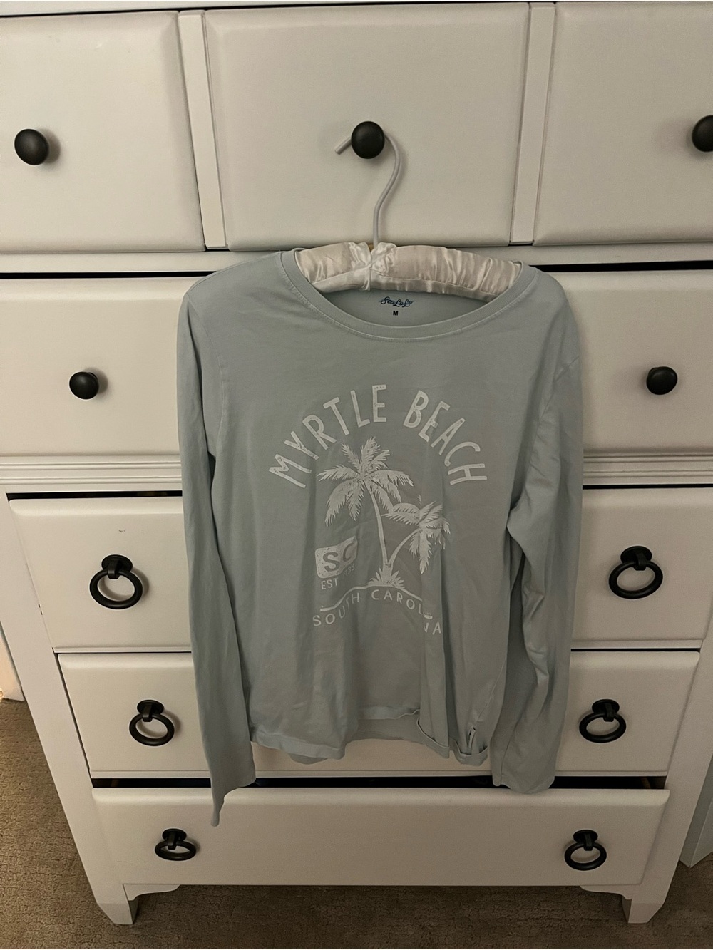 Myrtle Beach Long Sleeve Graphic Tee - Light Sage